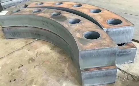 Rolled and drilled thick sections cut for offshore structures
